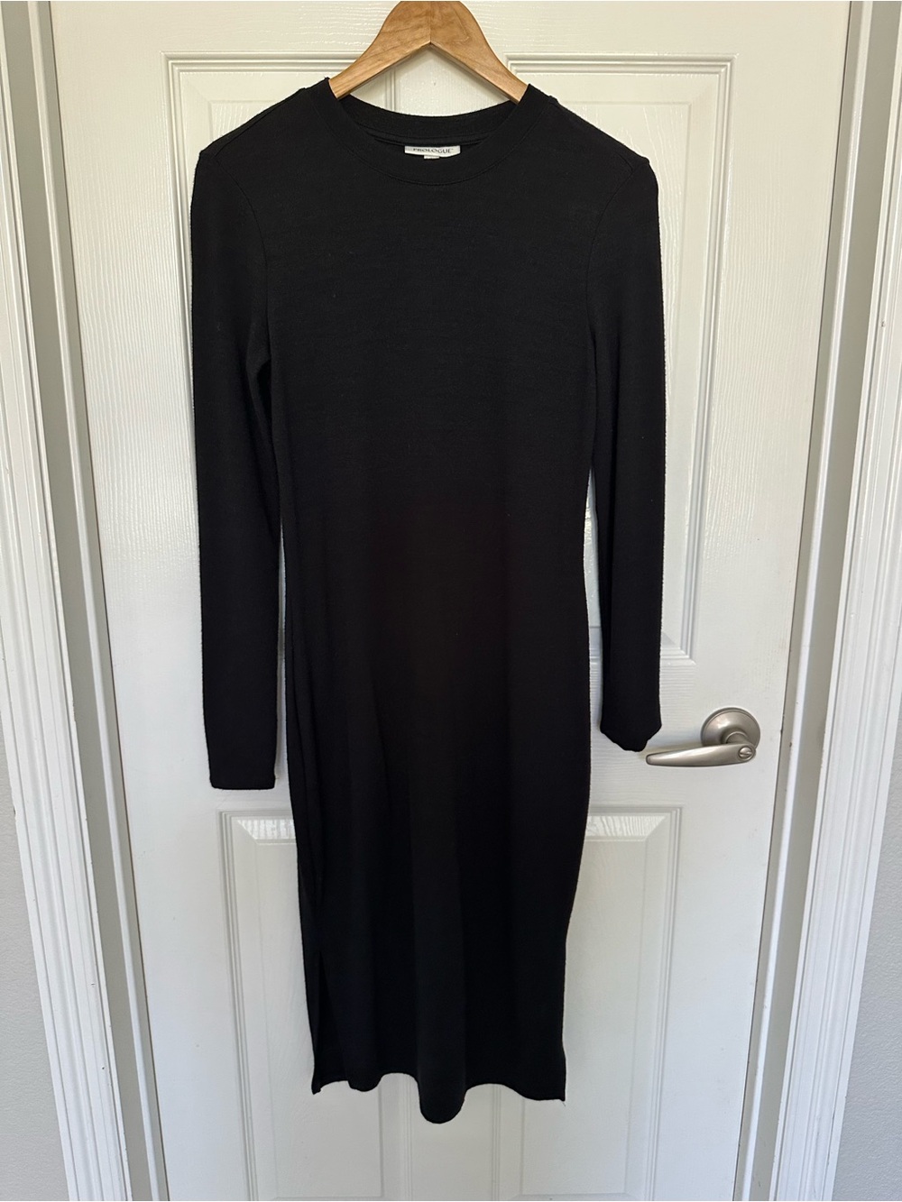 Prologue Classic Black Long-Sleeve Knit Dress
